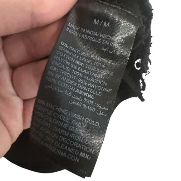 WHBM Black Crochet Sequin Tank Top Size Medium - Picture 7 of 8